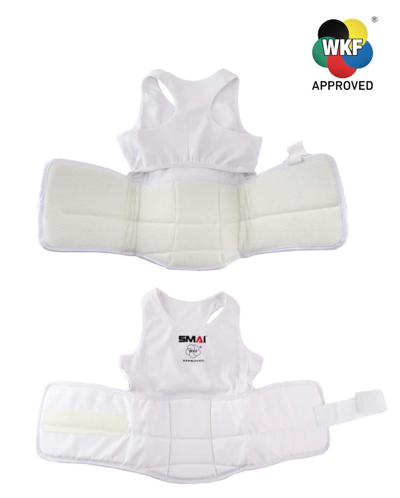 Corpetto e Paraseno Femminile Karate Smai WKF